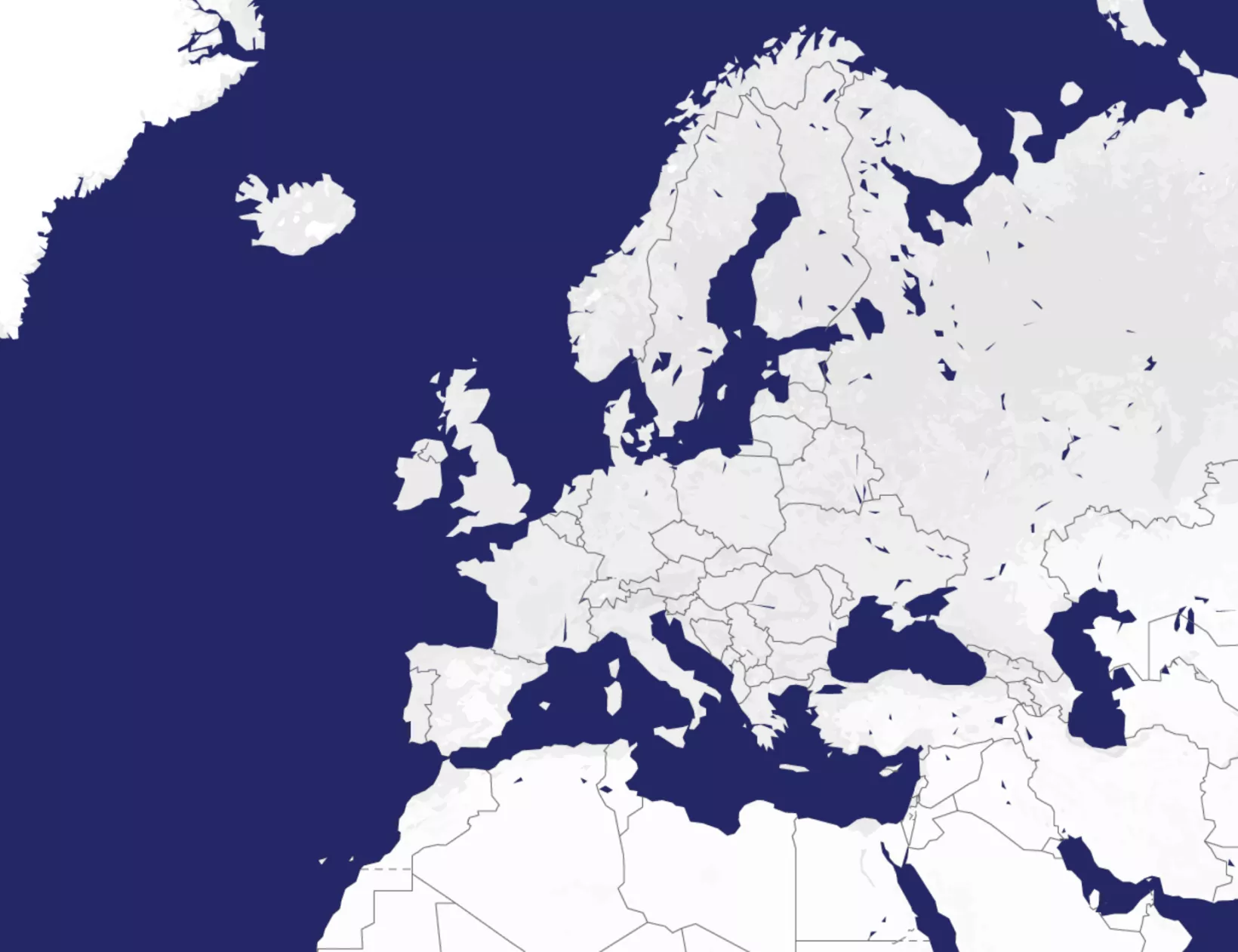 Mapa po Evropě a ještě dál